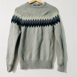 Jean Paul Germain 100% Shetland Wool Sweater (LG) | 100% Laine | Pullover | Gray